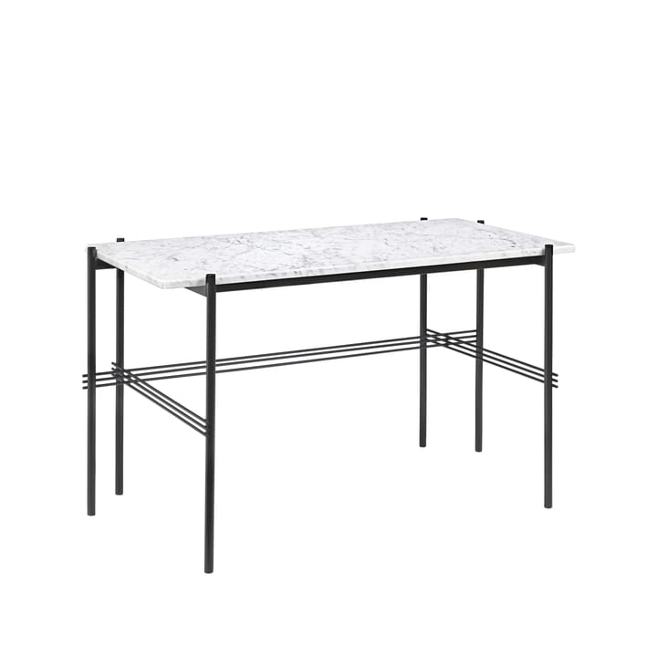 Mesa de escritório Ts Desk, Aço lacado a preto,branco Mármore GUBI