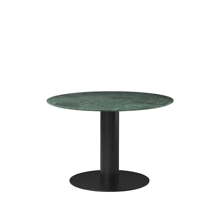 Mesa de jantar Gubi 2.0 - mármore verde, Ø110, suporte preto - GUBI