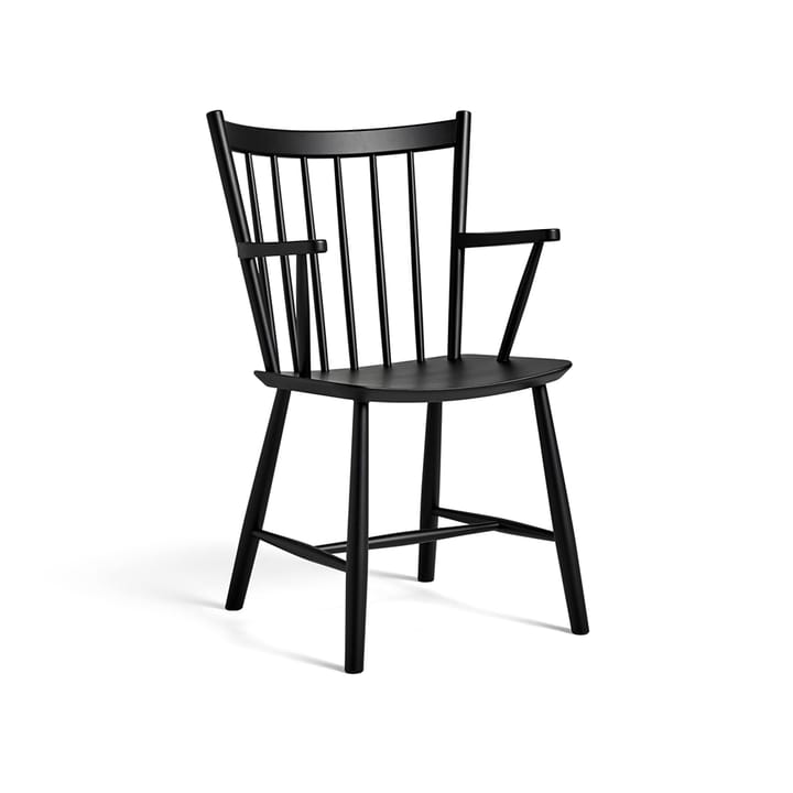 Cadeira com braços J42 - Black lacquered beech - HAY