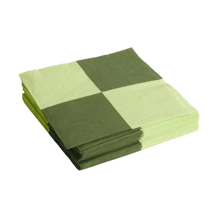 Guardanapo Pattern Dinner Check 40x40 cm, conjunto de 20 - Light green-dusty green L - HAY