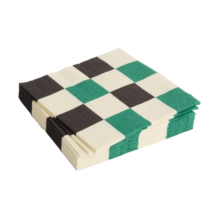 Guardanapo Pattern Lunch Check 33x33 cm, conjunto de 20 - Off white-green-black M - HAY