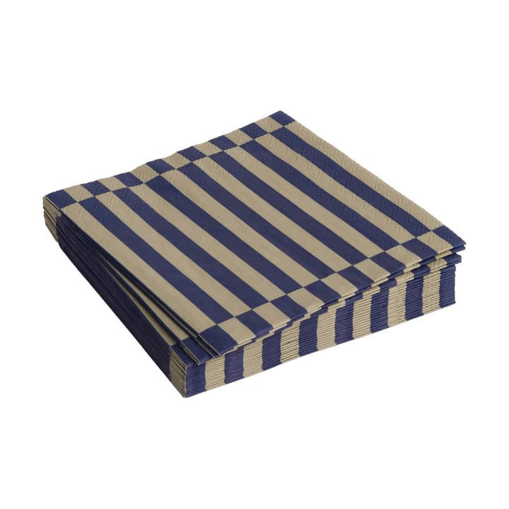 Guardanapo Pattern Lunch Stripe 33x33 cm, conjunto de 20 - Dark blue-dark sand pillar - HAY