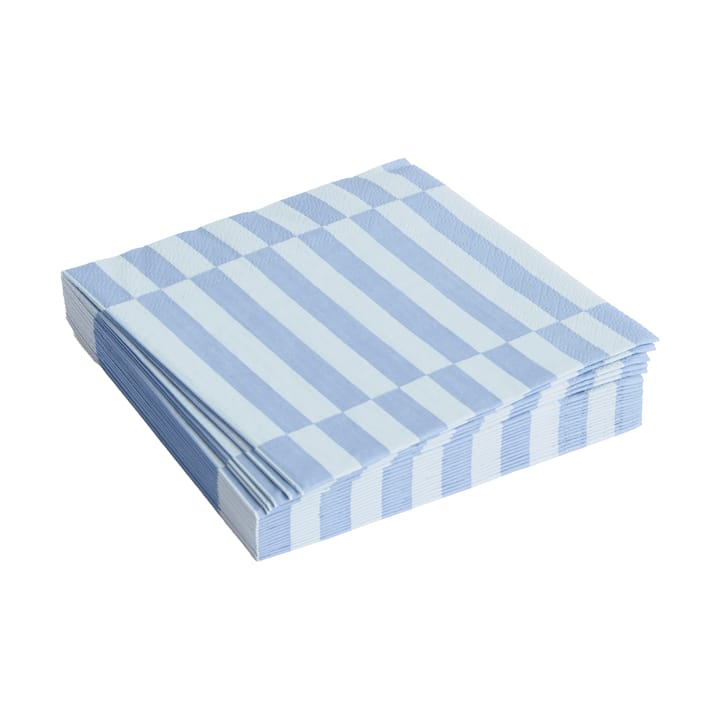 Guardanapo Pattern Lunch Stripe 33x33 cm, conjunto de 20 - Light blue-dusty blue pillar - HAY