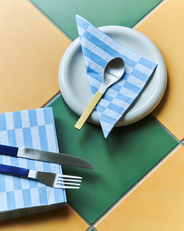 Guardanapo Pattern Lunch Stripe 33x33 cm, conjunto de 20 - Light blue-dusty blue pillar - HAY