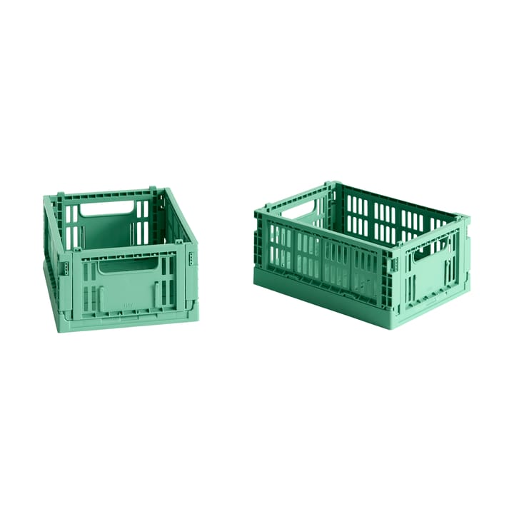 HAY Colour Crate Mini 13x17 cm, 2 un. - Dark mint - HAY