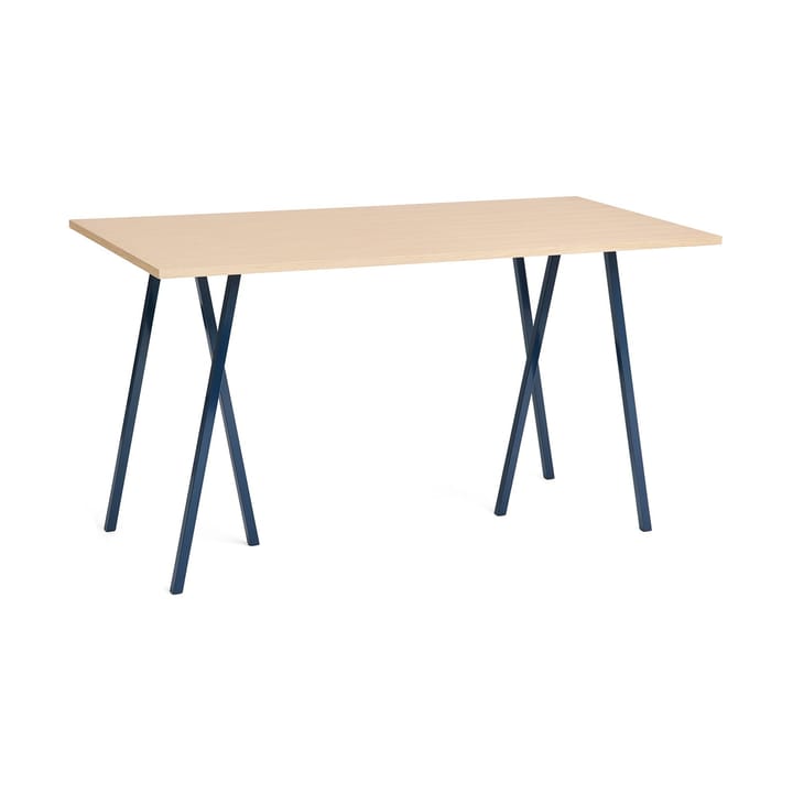 Mesa de bar Loop Stand incl. support 87,5x180 cm - Deep blue-clear lacq. oak - HAY