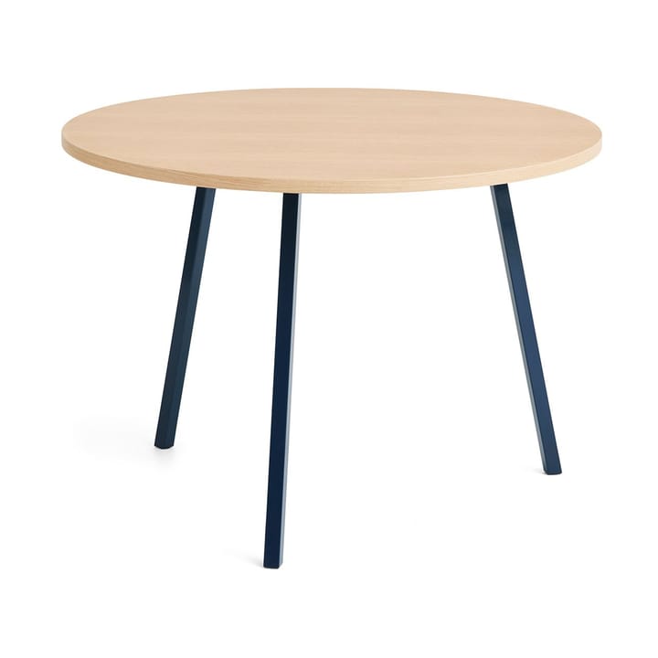 Mesa de jantar Loop Stand Ø105 cm - Deep blue-clear lacq. oak - HAY