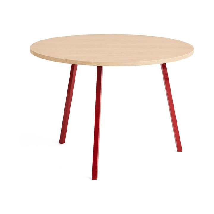 Mesa de jantar Loop Stand Ø105 cm - Maroon red-clear lacq. oak - HAY