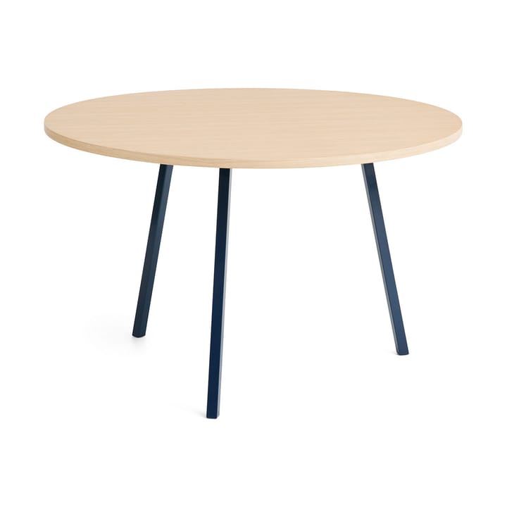 Mesa de jantar Loop Stand Ø120 cm - Deep blue-clear lacq. oak - HAY