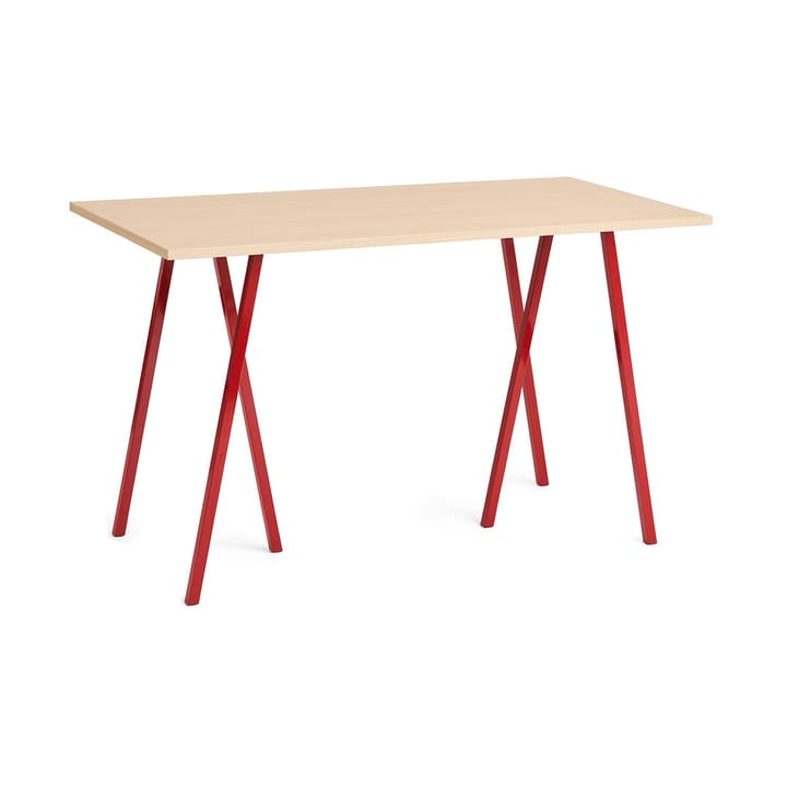 Mesa de jantar Loop Stand 77,5x160 cm - Maroon red-clear lacq. oak - HAY