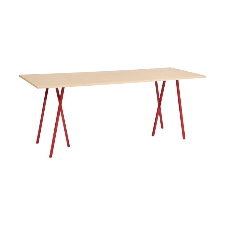 Mesa de jantar Loop Stand 92,5x250 cm - Maroon red-clear lacq. oak - HAY