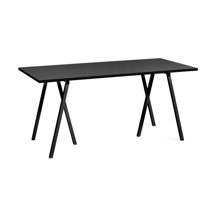 Mesa de jantar Loop Stand incl. support 77,5x160 cm - Black-black linoleum-black ash - HAY