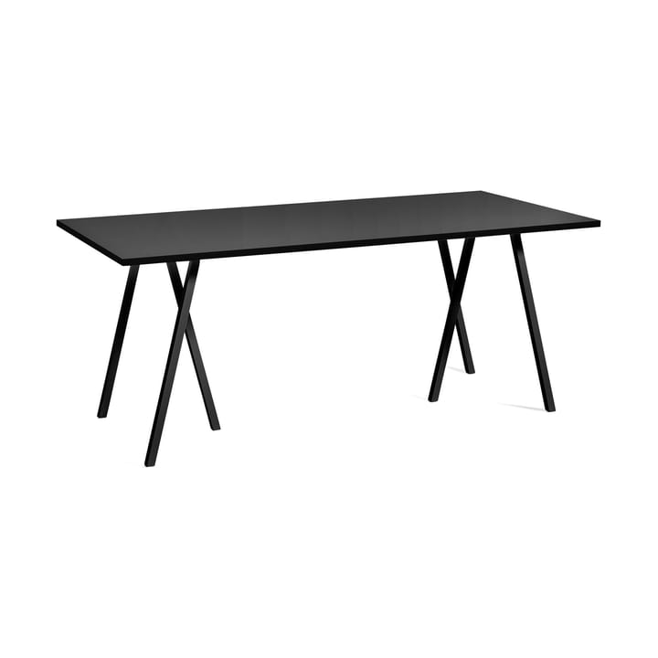 Mesa de jantar Loop Stand incl. support 87,5x180 cm - Black-black linoleum-lacq. ash - HAY