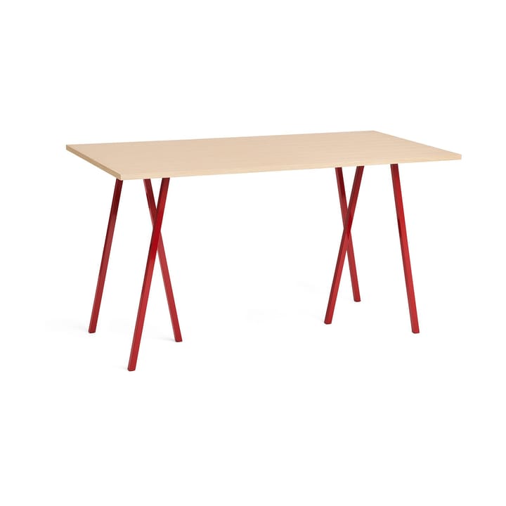 Mesa de jantar Loop Stand incl. support 87,5x180 cm - Maroon red-clear lacq. oak - HAY