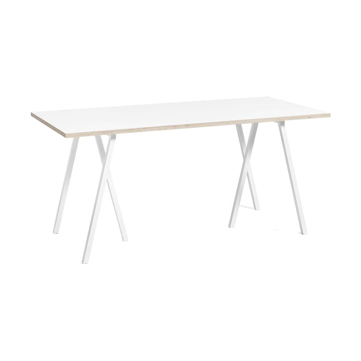 Mesa de jantar Loop Stand incl. support 87,5x180 cm - White-white laminate-plywood - HAY