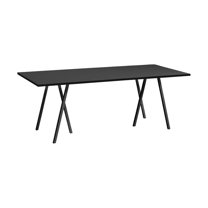 Mesa de jantar Loop Stand incl. support 92,5x200 cm - Black-black linoleum-black ash - HAY