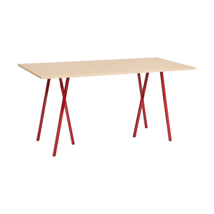 Mesa de jantar Loop Stand incl. support 92,5x200 cm - Maroon red-clear lacq. oak - HAY