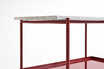 Mesa lateral Rebar 75x44x55 cm - Grey marble-barn red - HAY