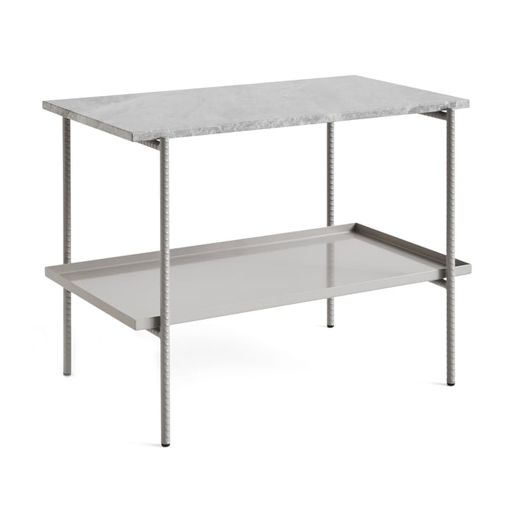 Mesa lateral Rebar 75x44x55 cm - Grey marble-fossil - HAY