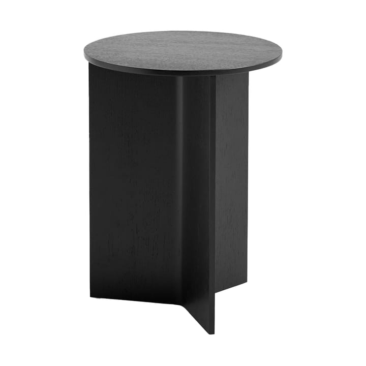 Mesa lateral Slit high Ø35 cm - Black lacquered oak - HAY