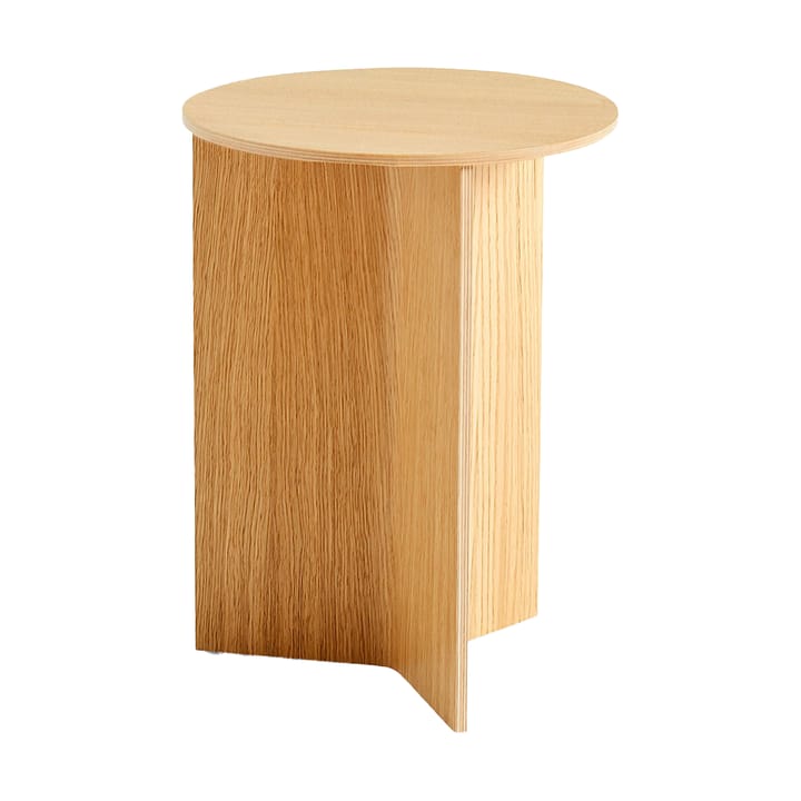 Mesa lateral Slit high Ø35 cm - Lacquered oak - HAY