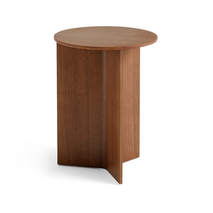 Mesa lateral Slit high Ø35 cm - Lacquered walnut - HAY