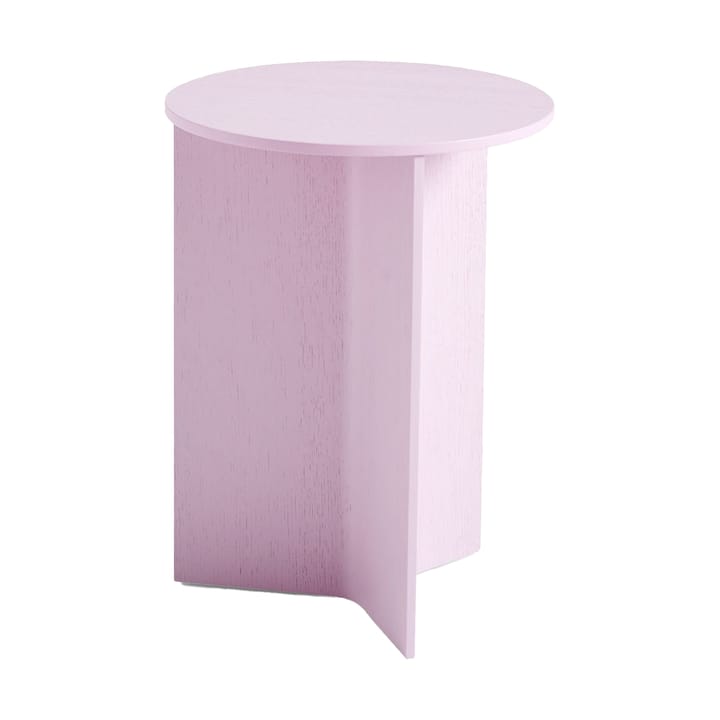 Mesa lateral Slit high Ø35 cm - Pink lacquered oak - HAY