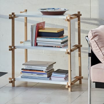 Prateleira Woody - Oak-white lacquered shelf, low - HAY