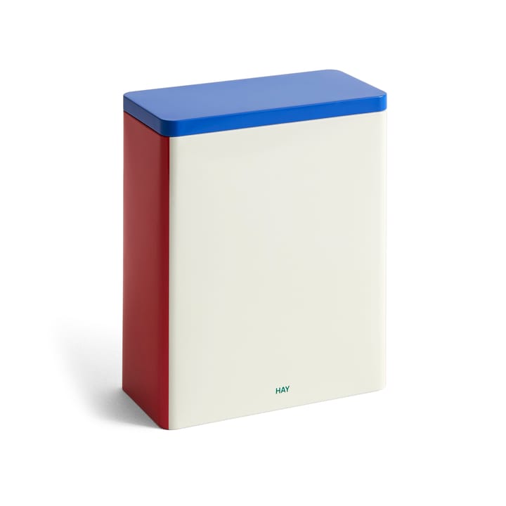 Recipiente com tampa Tin Container x-large - Off white-blue-red - HAY