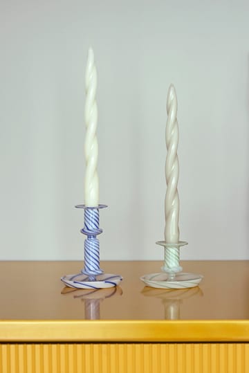 Suporte de velas Flare Stripe médio - Blue-white - HAY