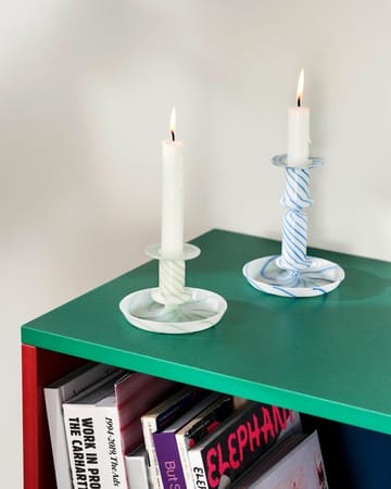 Suporte de velas Flare Stripe - Verde-branco - HAY