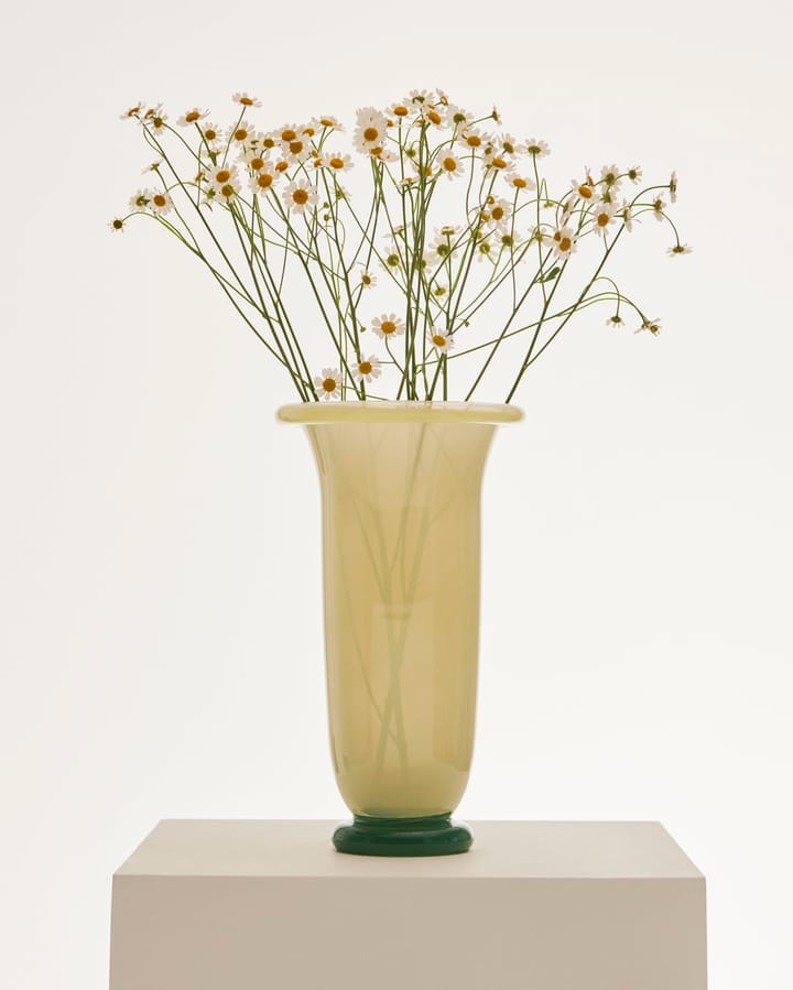 Vaso Empire, Large Sand-lemon rim-green base HAY