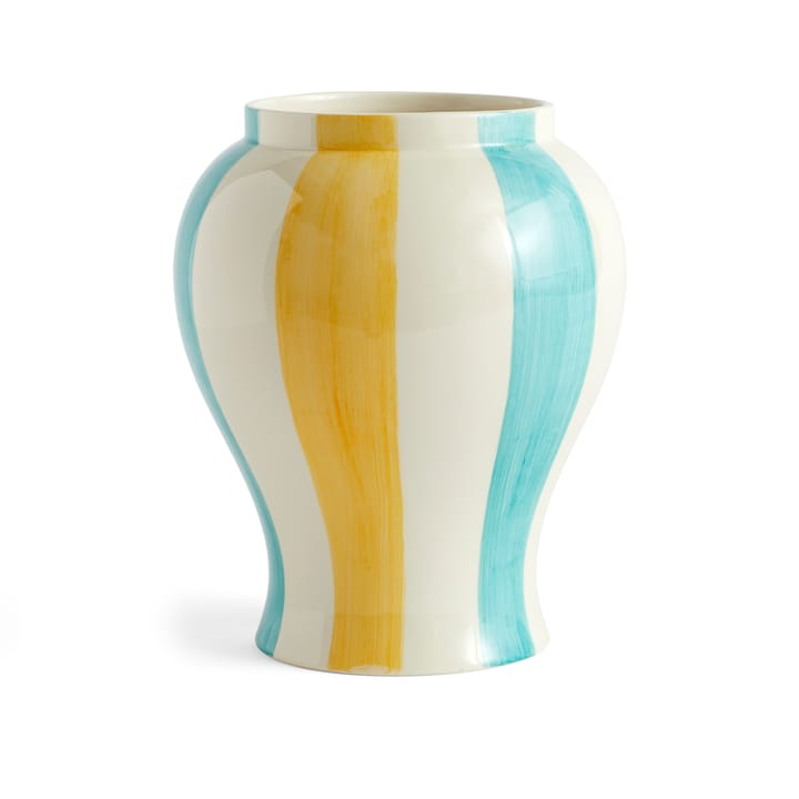 Vaso Sobremesa stripe L 25 cm - Verde-amarelo - HAY