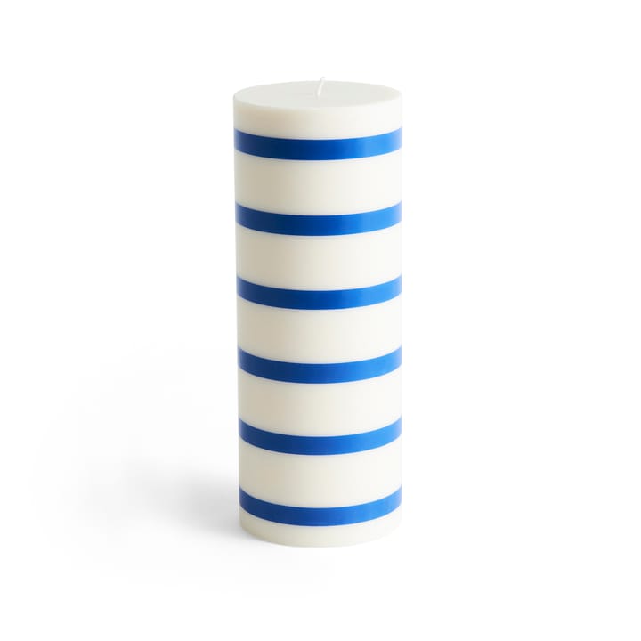 Vela bloco grande 25 cm Column Candle  - Off white-azul - HAY