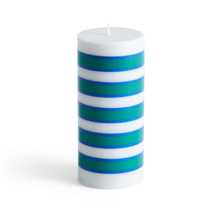 Vela bloco pequena 15 cm Column Candle  - cinzento claro-azul-verde - HAY