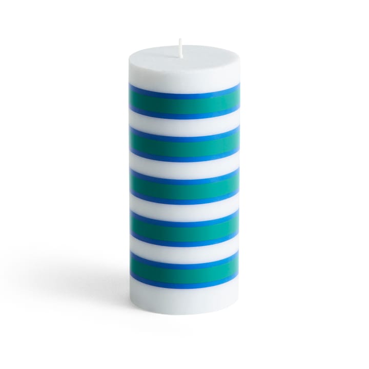 Vela bloco pequena 15 cm Column Candle - cinzento claro-azul-verde - HAY