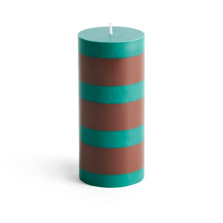 Vela bloco pequena 15 cm Column Candle - verde-castanho - HAY