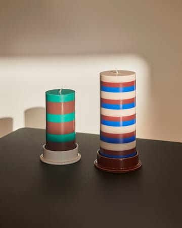 Vela blocos média 20 cm Column Candle  - Off white-castanho-azul  - HAY