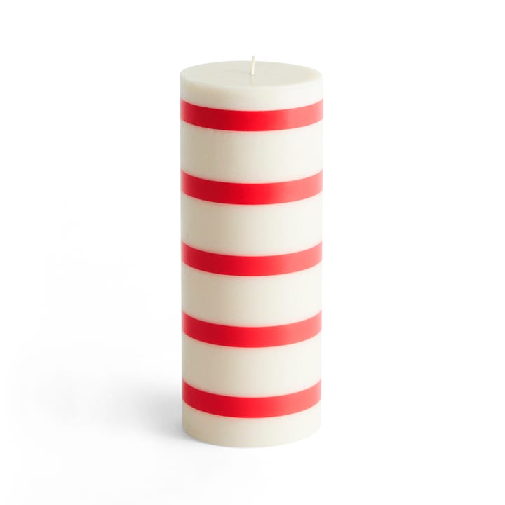 Vela blocos média 20 cm Column Candle  - Off white-vermelho - HAY