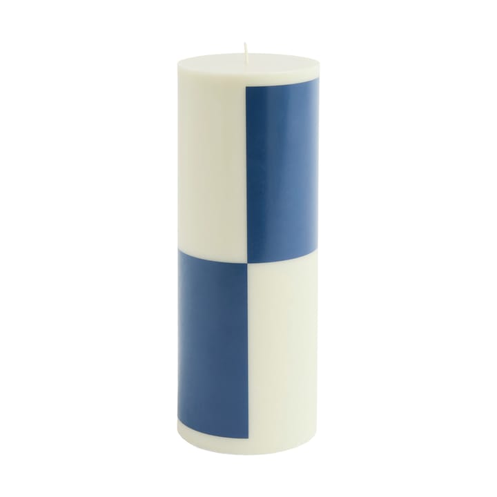 Vela Column Candle large 25 cm - Milky green-dark blue - HAY