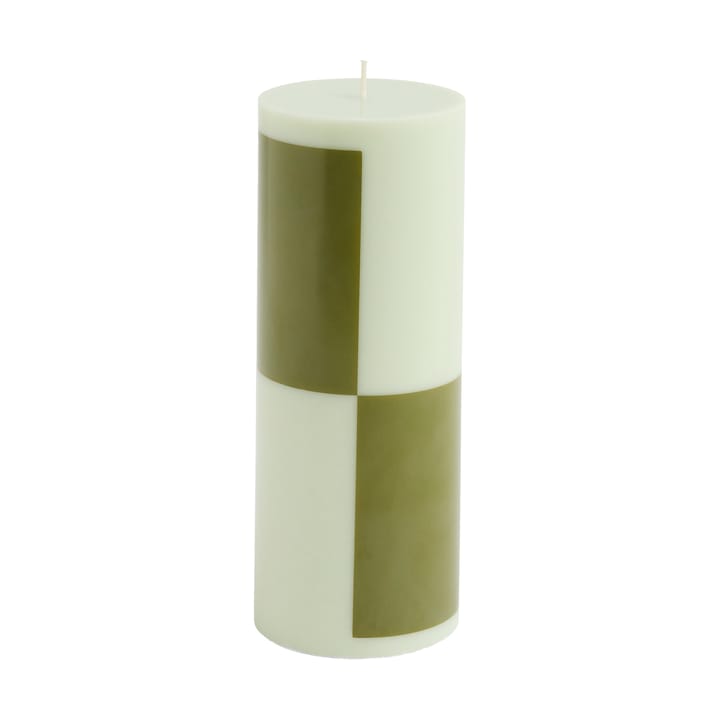 Vela Column Candle medium 20 cm - Light green-army green - HAY