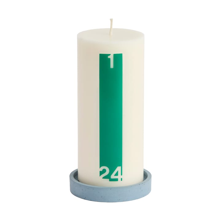 Vela de calendário e porta-velas 6,8 cm - Bold Off white-green - HAY