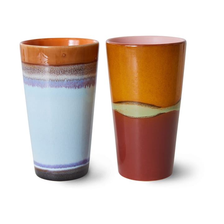 70's caneca latte 28 cl 2 peças - Clash - HKliving