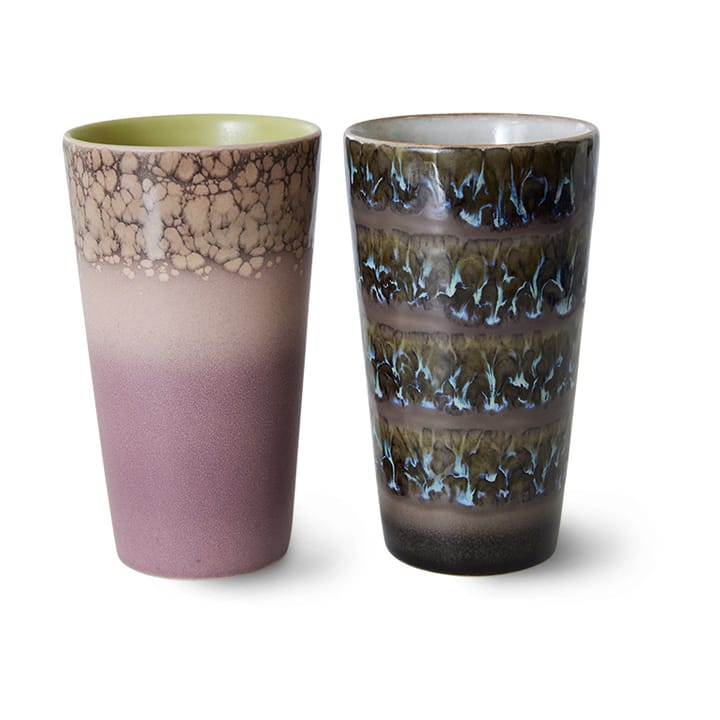 70's caneca latte 28 cl 2 peças - Forest - HKliving