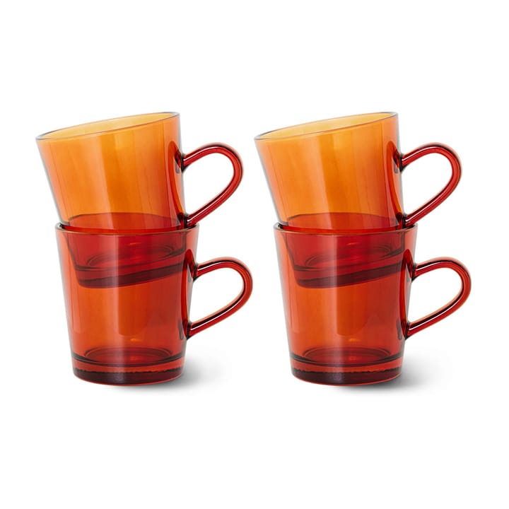 70's copo de café Glassware 20 cl 4-peças  - Castanho Âmbar  - HKliving