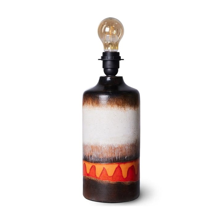 Base de candeeiro brilhante - stoneware Retro  - Castanho, creme, vermelho/laranja - HKliving