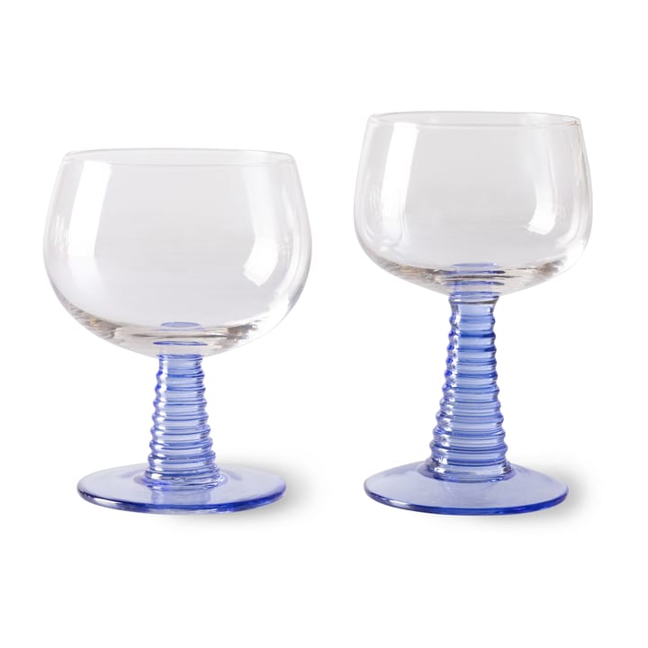 Copo de vinho baixo Swirl - Azul - HKliving