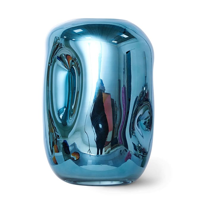 Vaso de vidro HK Objects 21,5 cm - Blue chrome - HKliving