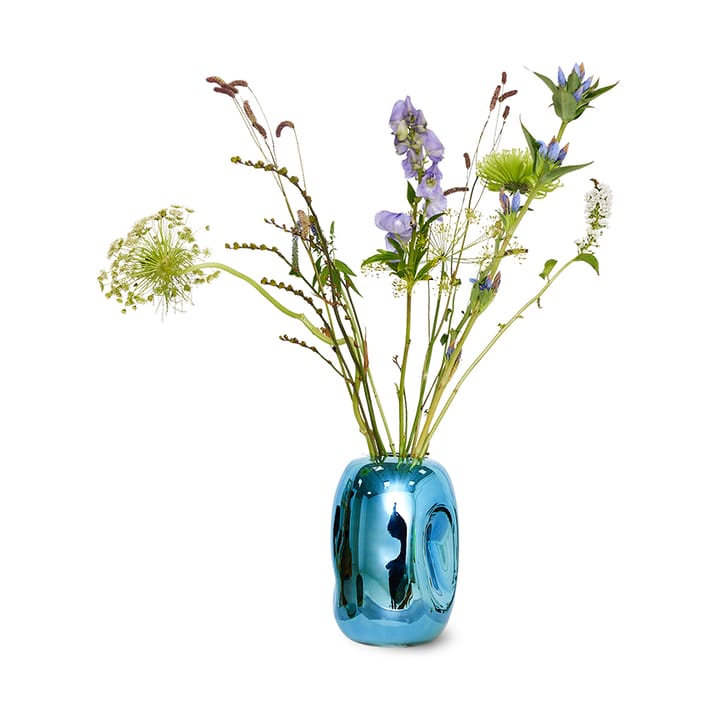 Vaso de vidro HK Objects 21,5 cm - Blue chrome - HKliving