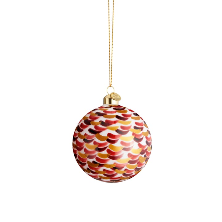 Lembrança bola de natal pincelada Ø8 cm - Vermelho - Holmegaard